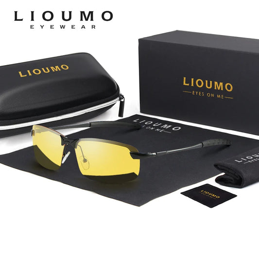 Randlose Nachtsichtbrille für Autofahrer von LIOUMO, polarisierte Sonnenbrille, UV400