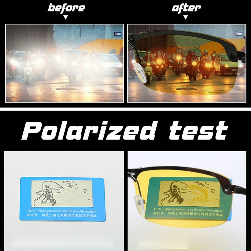 Randlose Nachtsichtbrille für Autofahrer von LIOUMO, polarisierte Sonnenbrille, UV400