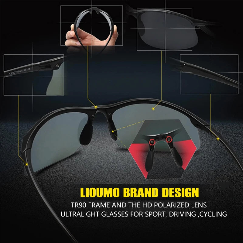 Ultraleichte, polarisierte Sonnenbrille von LIOUMO, Outdoor-Radbrille