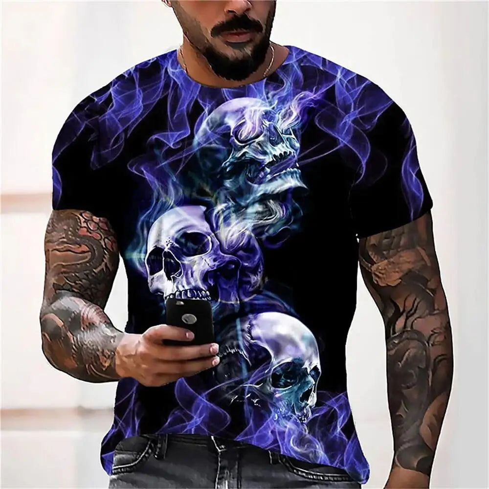 Lässiges T-Shirt im Gothic Style mit coolem Motiv S48TX9017 / 4XL