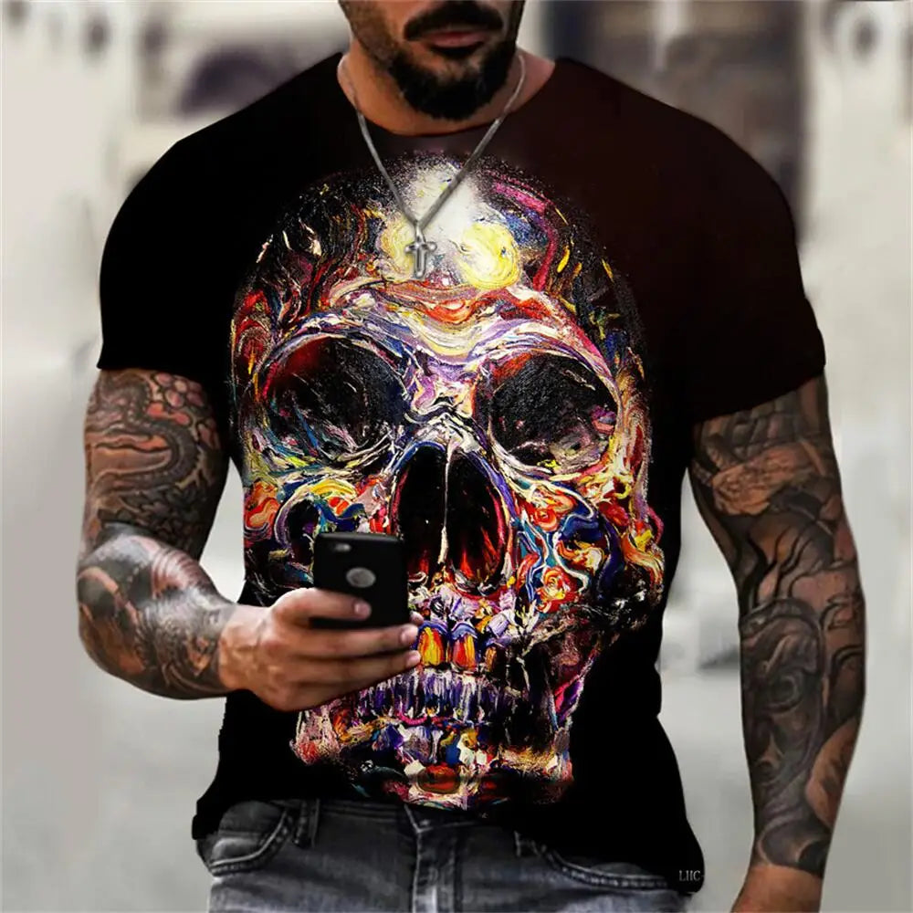 Lässiges T-Shirt im Gothic Style mit coolem Motiv S48TX9031 / L