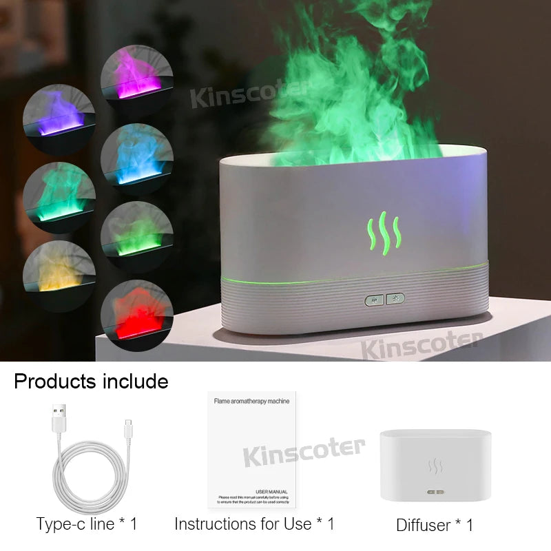 Aroma Diffusor Luftbefeuchter Ultraschall von KINSCOTER mit Flamme, auch für Ätherische Öle