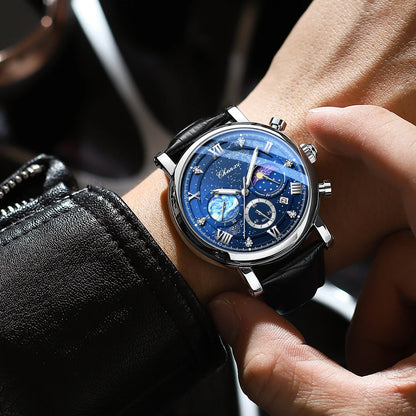 CHENXI modische und stilvolle Armbanduhr Für Männer Quarz Lederband Zifferblatt römisch