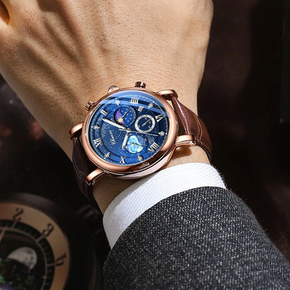 CHENXI modische und stilvolle Armbanduhr Für Männer Quarz Lederband Zifferblatt römisch