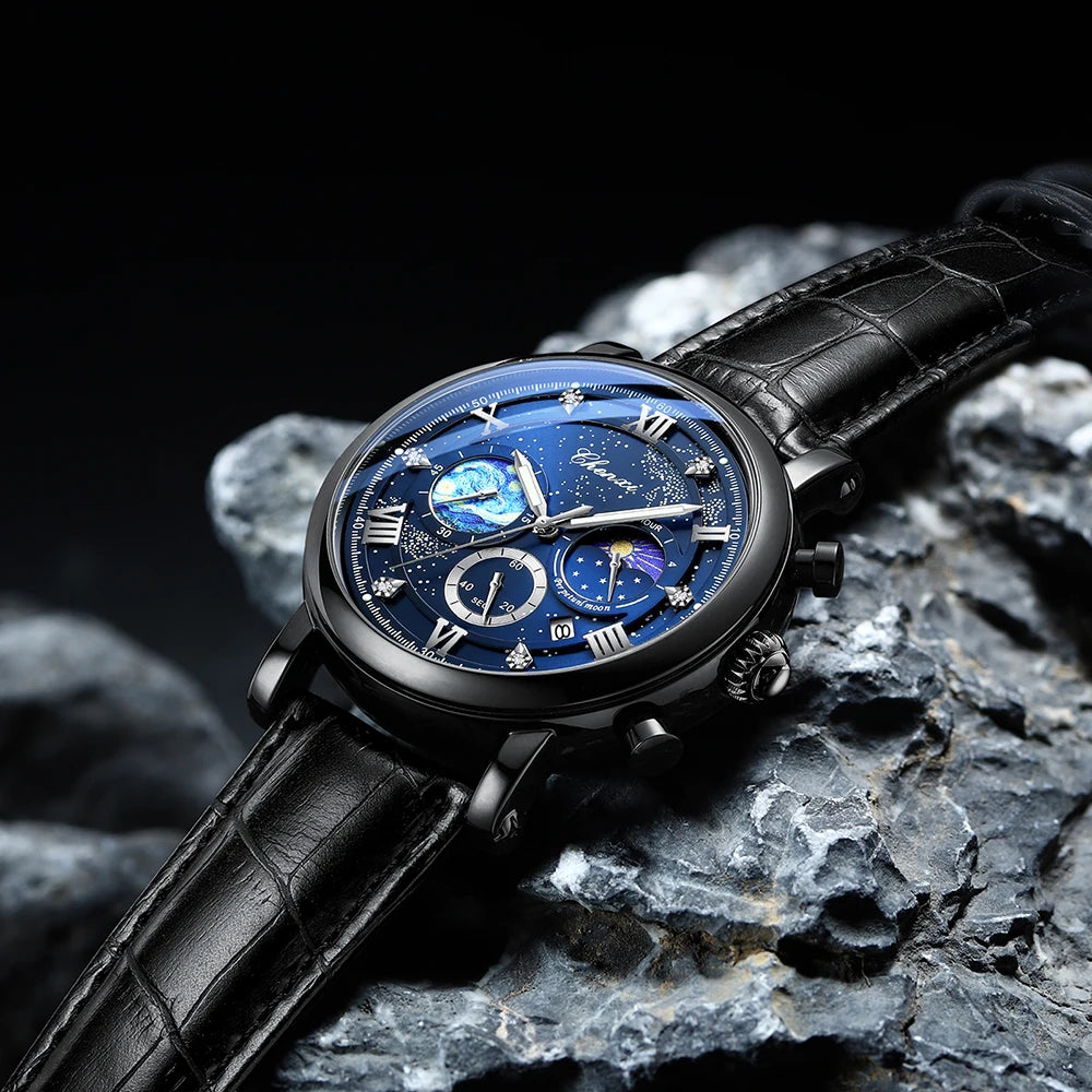 CHENXI modische und stilvolle Armbanduhr Für Männer Quarz Lederband Zifferblatt römisch