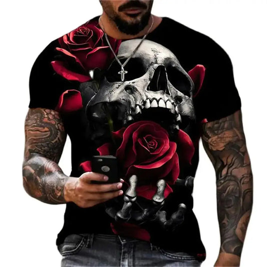 Lässiges T-Shirt im Gothic Style mit coolem Motiv S48TX9025 / 4XL