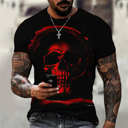 Lässiges T-Shirt im Gothic Style mit coolem Motiv S48TX9030 / 4XL