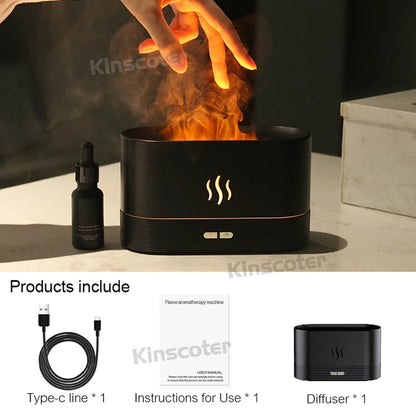 Aroma Diffusor Luftbefeuchter Ultraschall von KINSCOTER mit Flamme, auch für Ätherische Öle