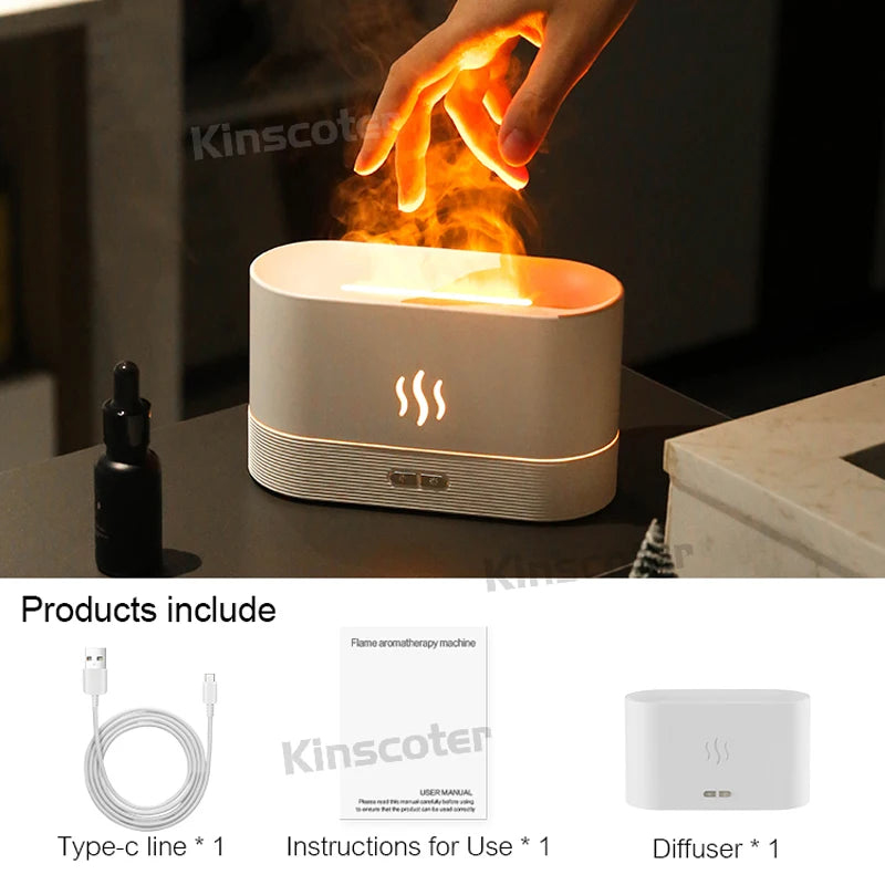 Aroma Diffusor Luftbefeuchter Ultraschall von KINSCOTER mit Flamme, auch für Ätherische Öle