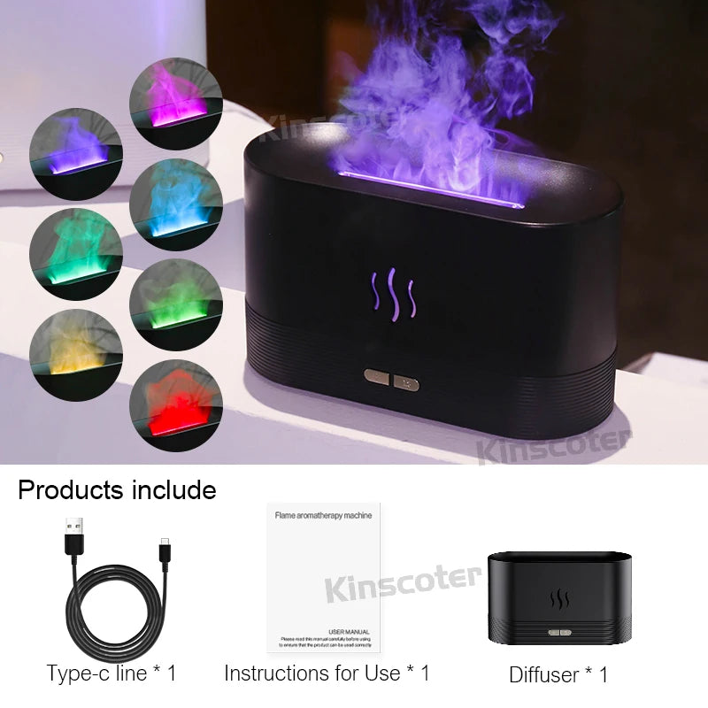 Aroma Diffusor Luftbefeuchter Ultraschall von KINSCOTER mit Flamme, auch für Ätherische Öle